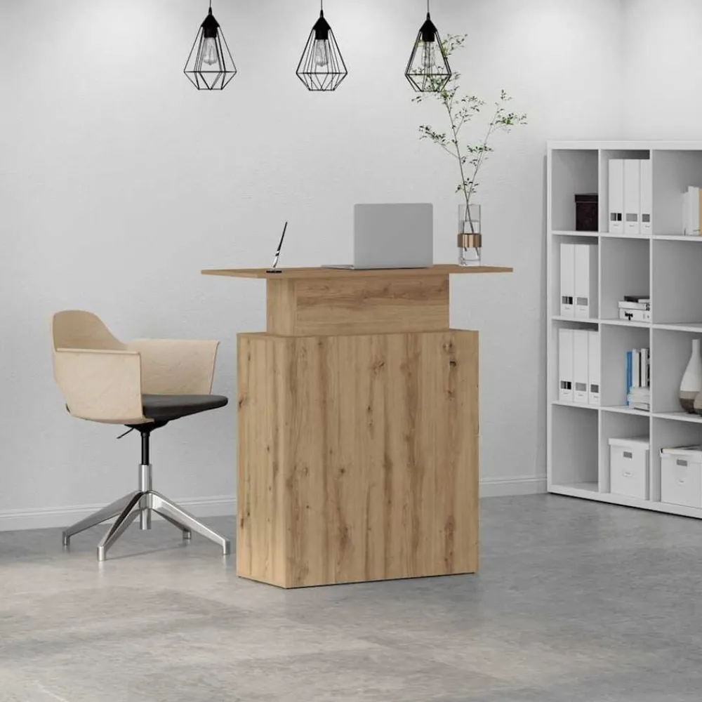 Receptiebalie 100x40x104 cm bewerkt hout artisanaal eikenkleur>vidaXL Clearance