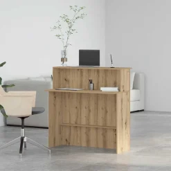 Receptiebalie 100x50x103,5cm bewerkt hout artisanaal eikenkleur>vidaXL Discount