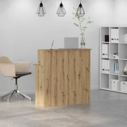 Receptiebalie 100x50x103,5cm bewerkt hout artisanaal eikenkleur><noscript><img width=
