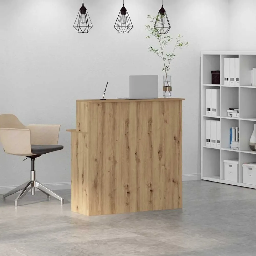 Receptiebalie 100x50x103,5cm bewerkt hout artisanaal eikenkleur>vidaXL Discount