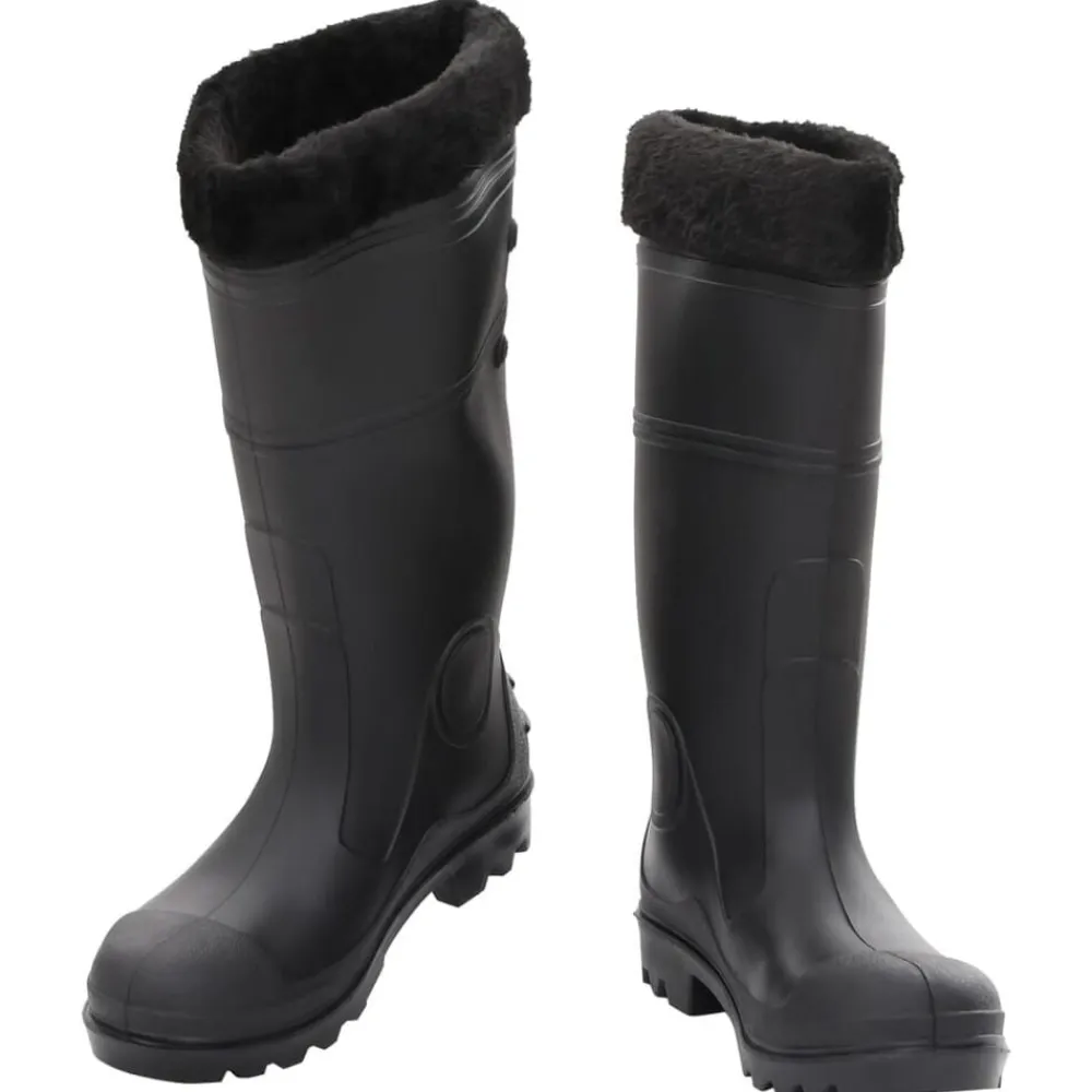 Regenlaarzen met verwijderbare sokken maat 38 PVC zwart>vidaXL Outlet