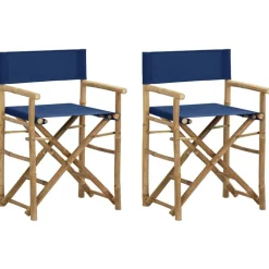 Regisseursstoelen 2 st inklapbaar bamboe en stof>vidaXL Discount