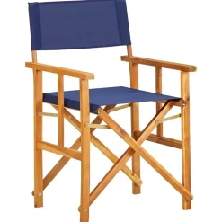Tuinmeubelen*vidaXL Regisseursstoelen 2 st massief acaciahout Blauw