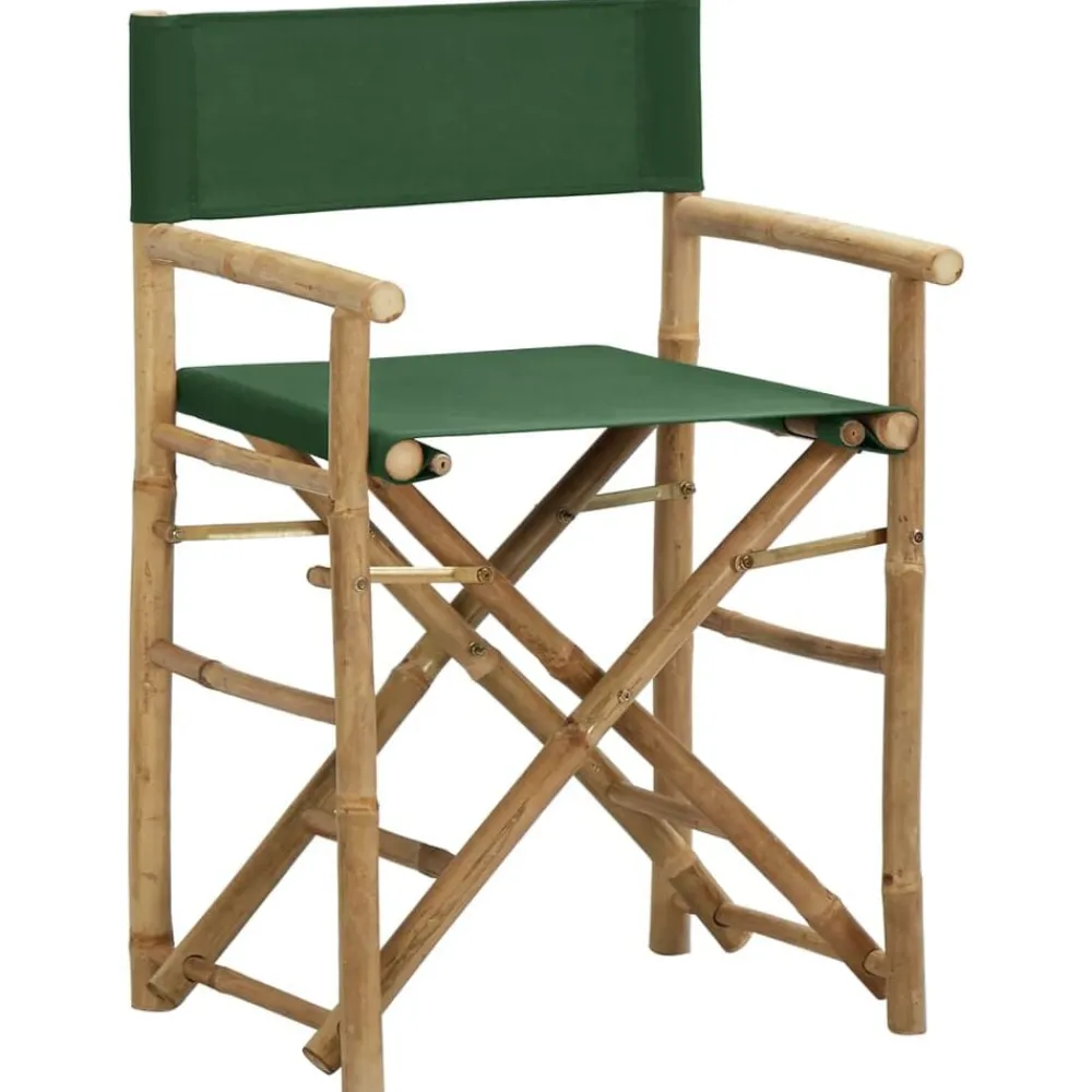 Regisseursstoelen 2 st inklapbaar bamboe en stof>vidaXL Clearance