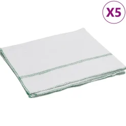 Reinigingsdoeken 5 st gestreept 50x60 cm wit en groen>vidaXL New