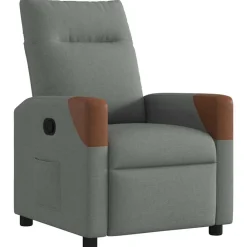 Relaxfauteuil Donkergrijze Stof>vidaXL Best