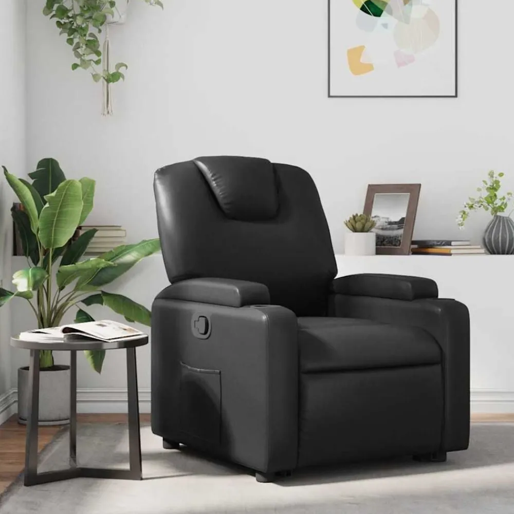 Stoelen*vidaXL Relaxfauteuil Kunstleer Zwart