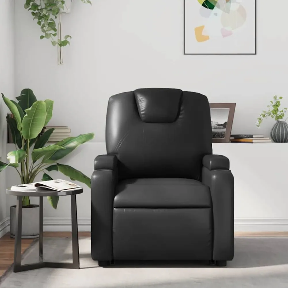 Stoelen*vidaXL Relaxfauteuil Kunstleer Zwart