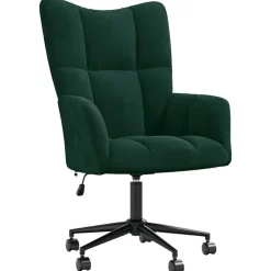Relaxstoel fluweel donkergoen>vidaXL Online