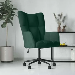 Relaxstoel fluweel donkergoen>vidaXL Online