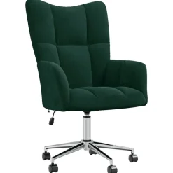 Relaxstoel fluweel donkergoen>vidaXL Online