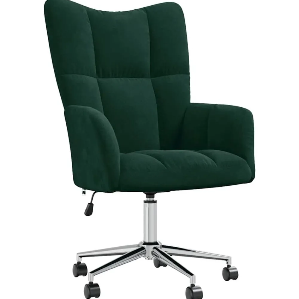 Relaxstoel fluweel donkergoen>vidaXL Online