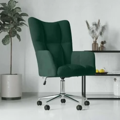 Relaxstoel fluweel donkergoen>vidaXL Online