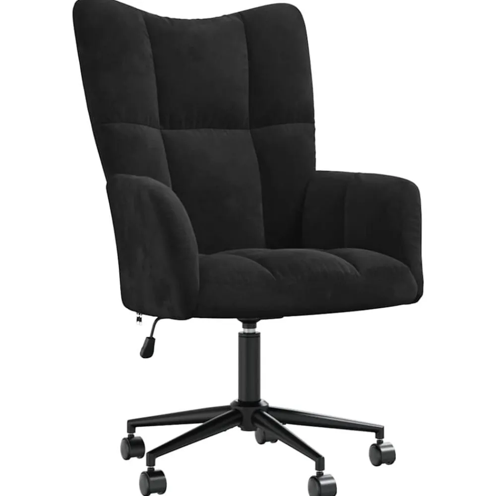Stoelen*vidaXL Relaxstoel fluweel Zwart