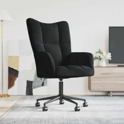 Stoelen*vidaXL Relaxstoel fluweel Zwart
