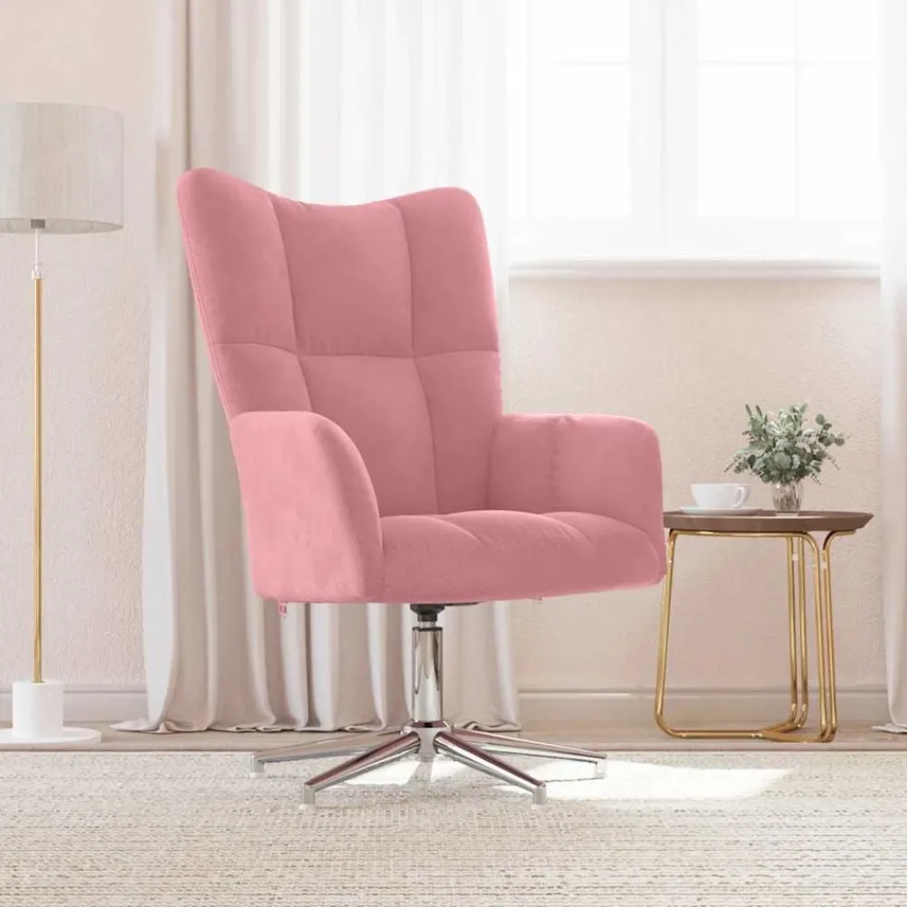Stoelen*vidaXL Relaxstoel fluweel Roze