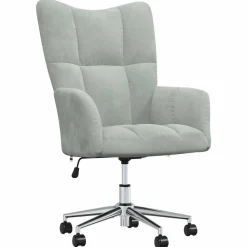 Stoelen*vidaXL Relaxstoel fluweel Lichtgrijs