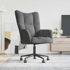 Stoelen*vidaXL Relaxstoel fluweel Donkergrijs