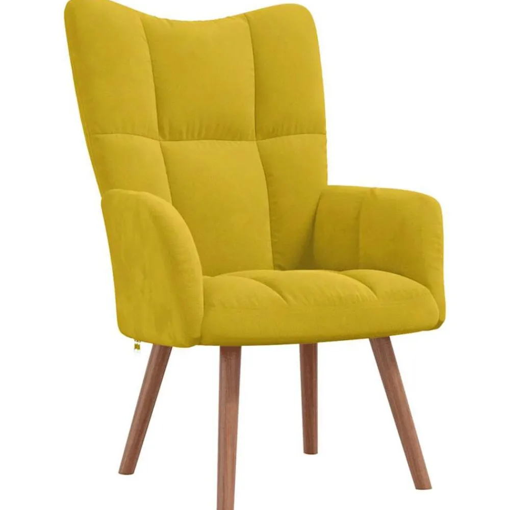 Stoelen*vidaXL Relaxstoel fluweel Mosterdgeel