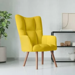 Stoelen*vidaXL Relaxstoel fluweel Mosterdgeel