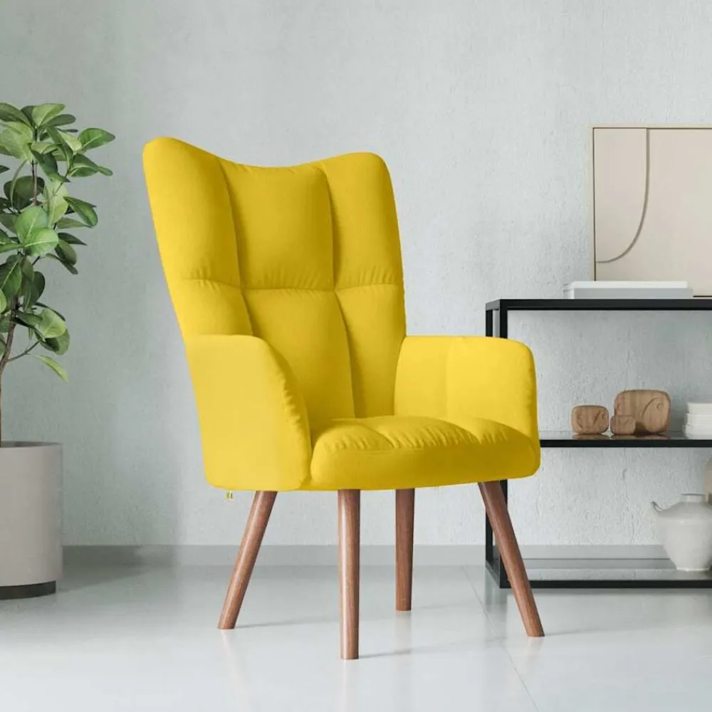 Stoelen*vidaXL Relaxstoel fluweel Mosterdgeel