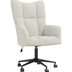 Relaxstoel fluweel crèmewit>vidaXL Discount