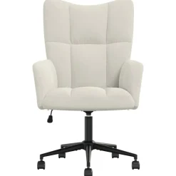 Relaxstoel fluweel crèmewit><noscript><img width=