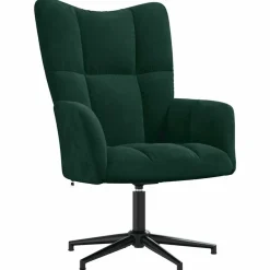 Stoelen*vidaXL Relaxstoel fluweel donkergoen Donkergroen