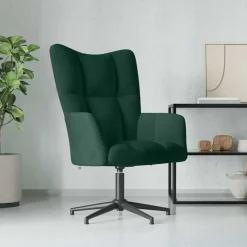 Stoelen*vidaXL Relaxstoel fluweel donkergoen Donkergroen