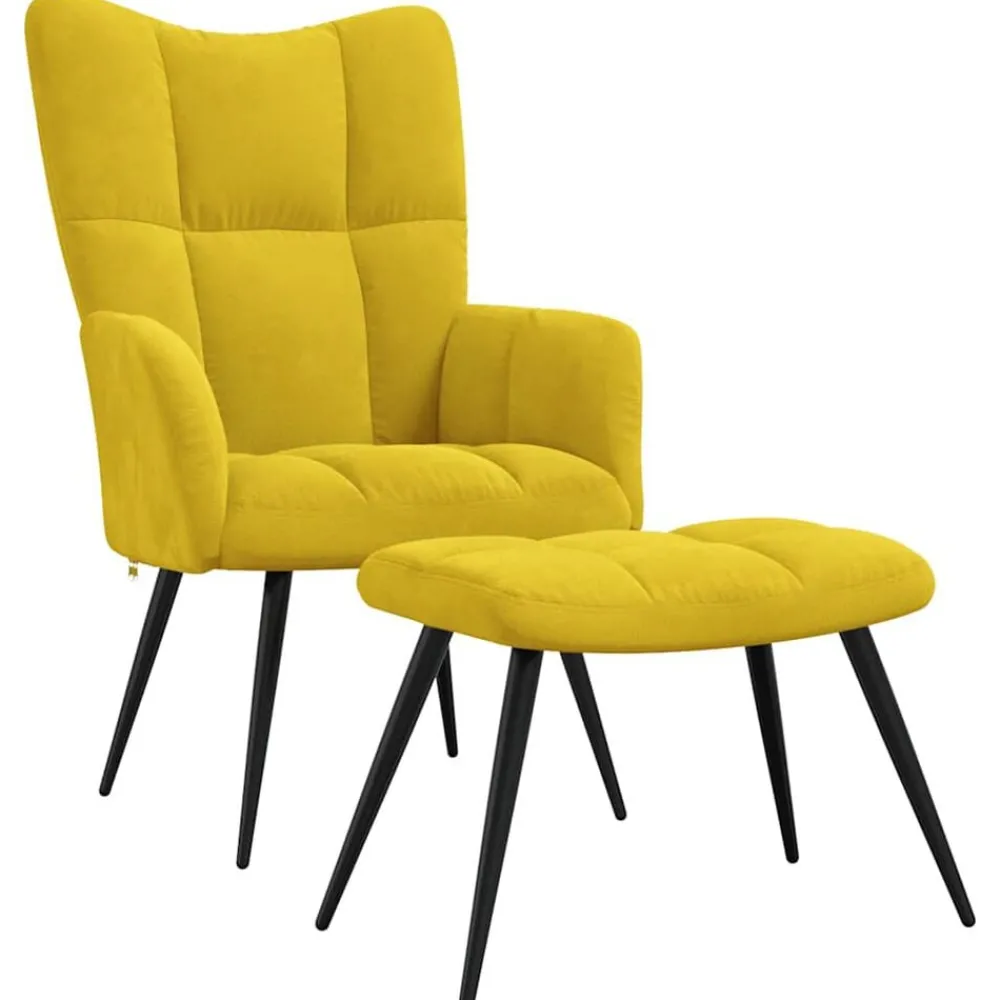 Relaxstoel met kruk fluweel>vidaXL Online