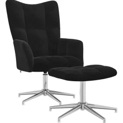 Relaxstoel met voetenbank fluweel>vidaXL Outlet