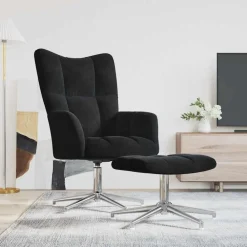 Relaxstoel met voetenbank fluweel>vidaXL Outlet