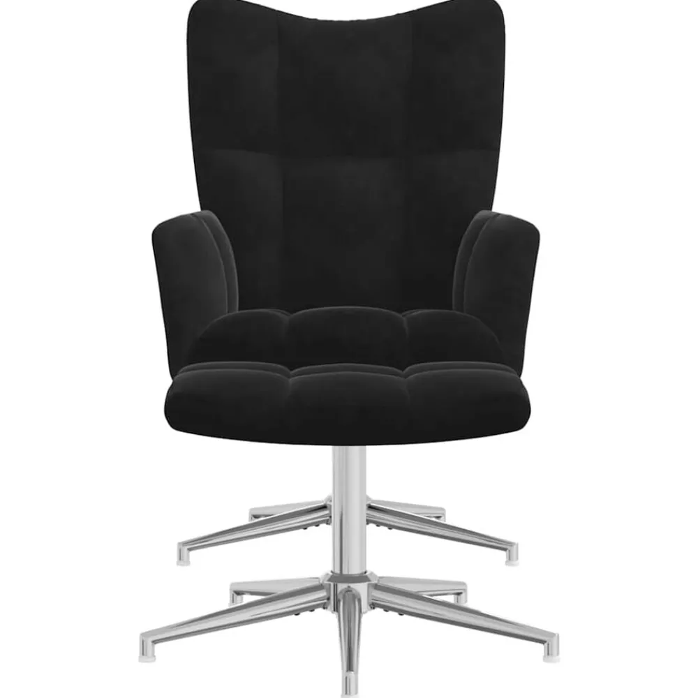 Relaxstoel met voetenbank fluweel>vidaXL Outlet