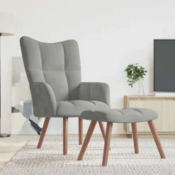 Relaxstoel met voetenbank fluweel>vidaXL Discount