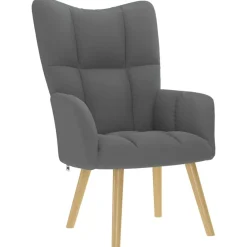 Stoelen*vidaXL Relaxstoel stof Donkergrijs