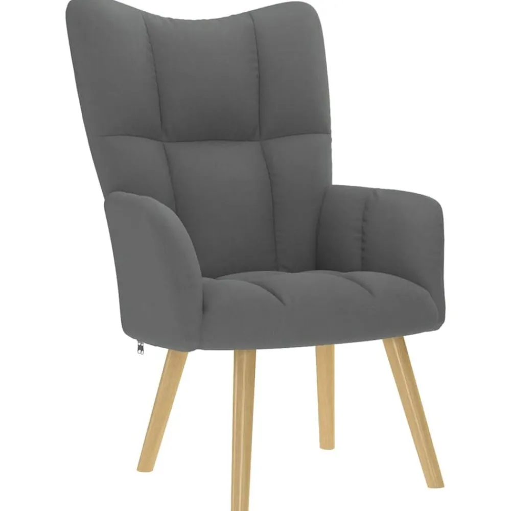 Stoelen*vidaXL Relaxstoel stof Donkergrijs
