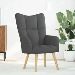 Stoelen*vidaXL Relaxstoel stof Donkergrijs