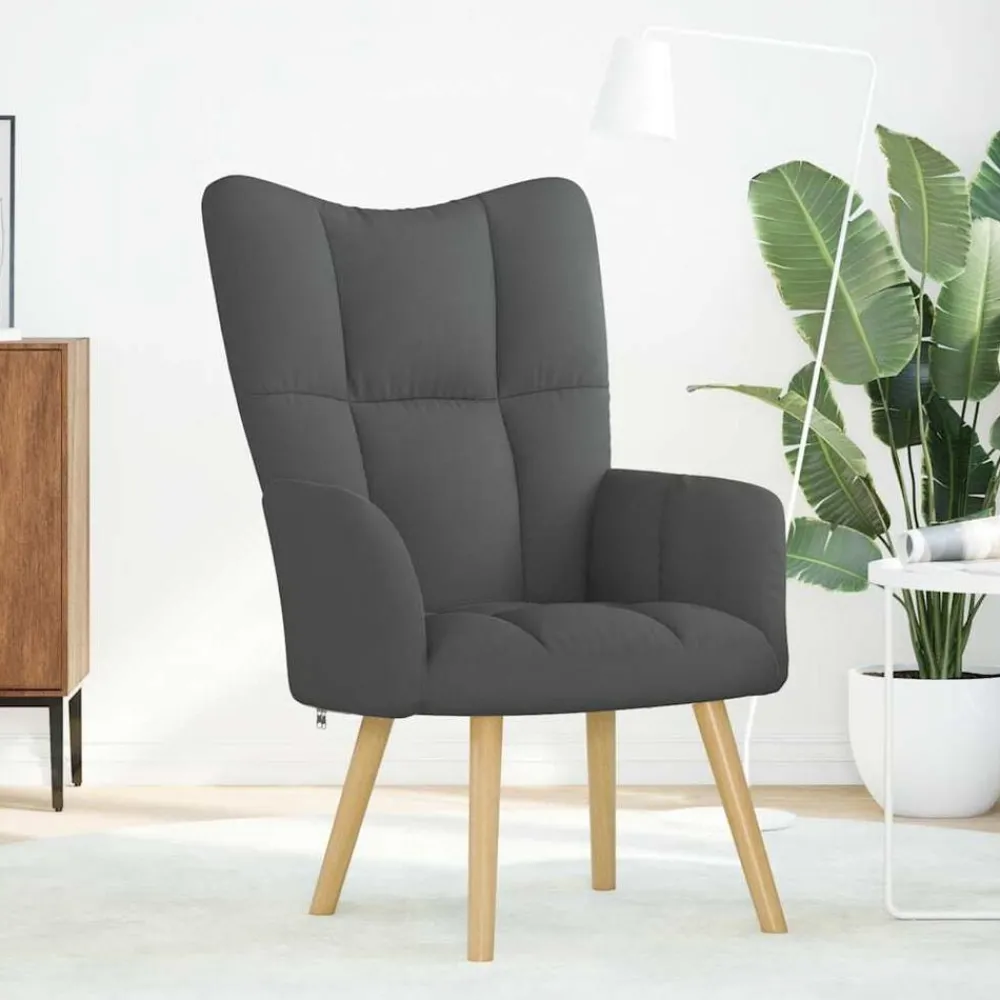 Stoelen*vidaXL Relaxstoel stof Donkergrijs
