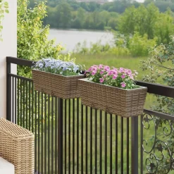 Tuin & Gazon*vidaXL Reling 2 pcs 50 x 17 x 17 cm Metaal Grijs