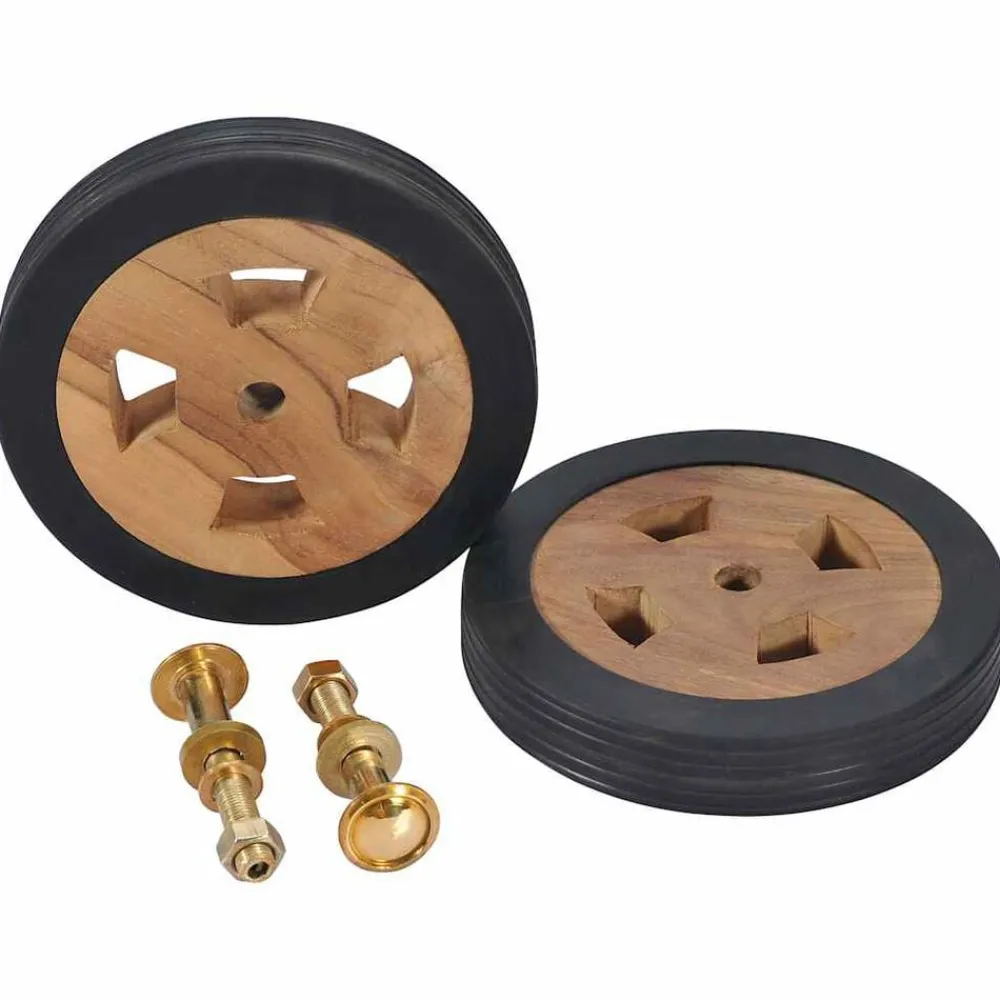 Accessoires Voor Tuinmeubelen*vidaXL Reservewieltjes voor ligbed 2 st massief teakhout