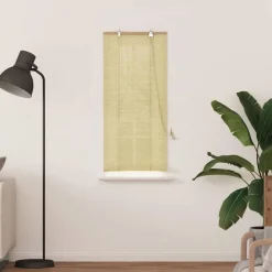 Rolgordijn met gordijnen Natuur 60 x 160 cm Bamboe><noscript><img width=
