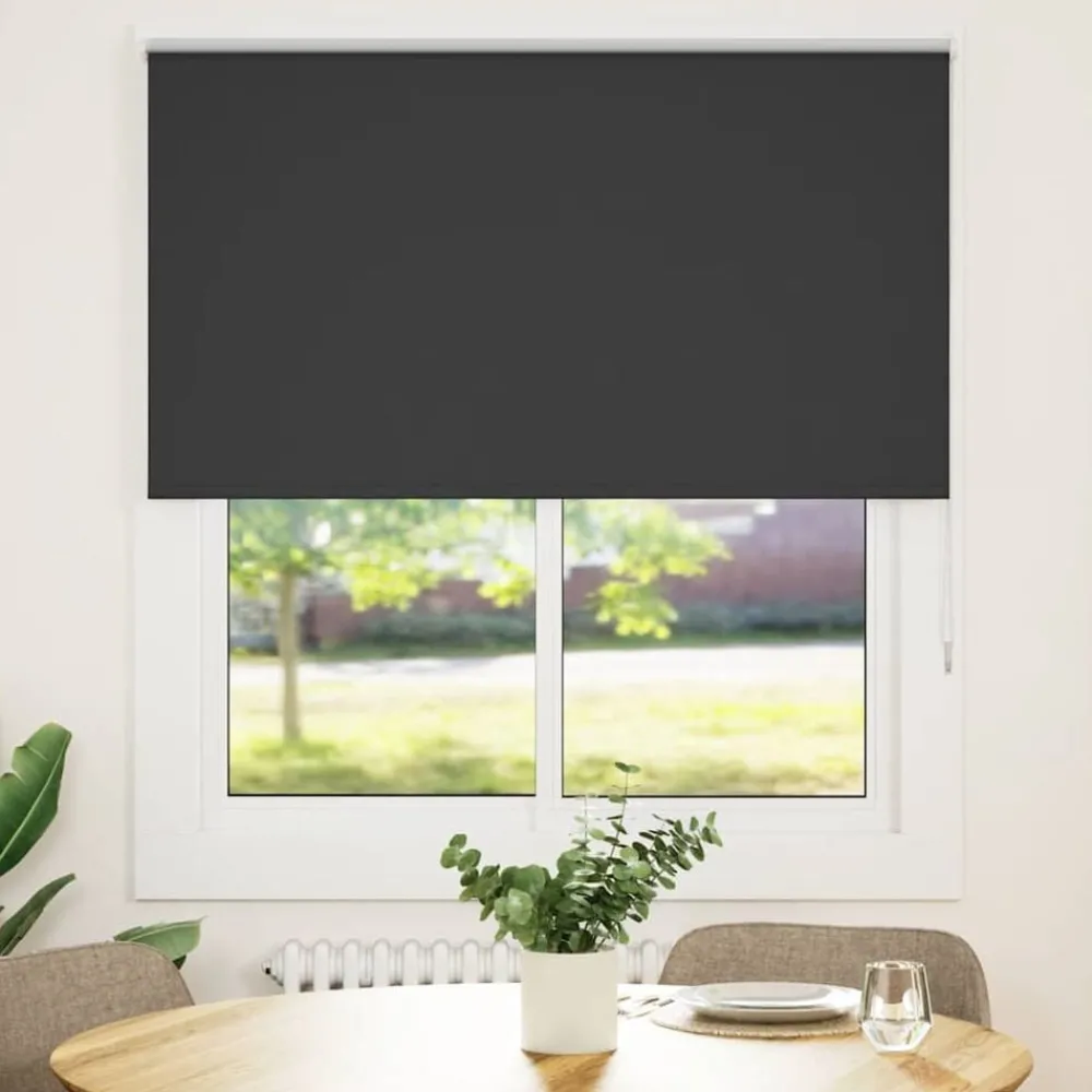 Woon- & Tuinaccessoires*vidaXL Rolgordijn verduisterend 140x175 cm stofbreedte 136,6 cm Zwart