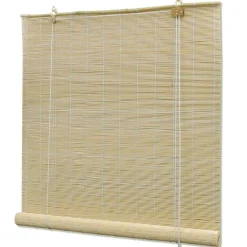 Woon- & Tuinaccessoires*vidaXL Rolgordijn 80x160 cm bamboe natuurlijk Naturel