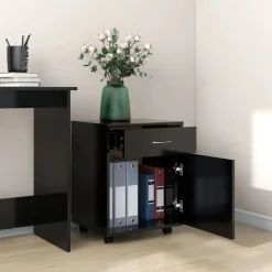 Kasten & Opbergmeubelen*vidaXL Rolkast 45x38x54 cm bewerkt hout Zwart