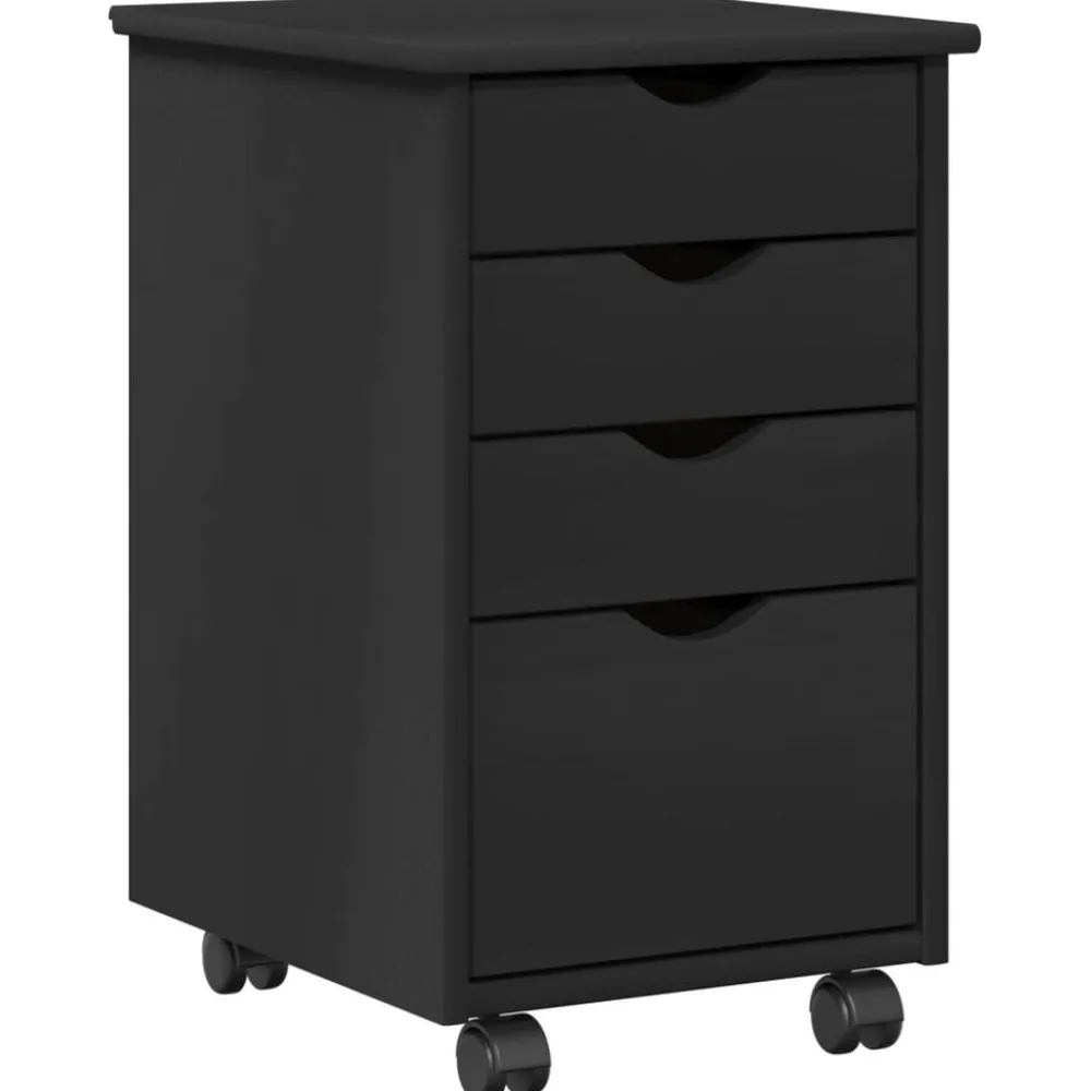 Rolling Kast met wiel 34 x 39 x 56 cm Massief grenenhout>vidaXL Outlet