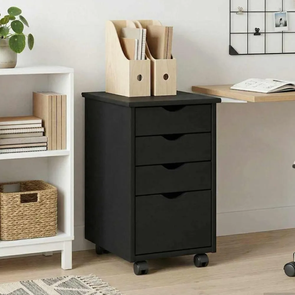 Rolling Kast met wiel 34 x 39 x 56 cm Massief grenenhout>vidaXL Outlet