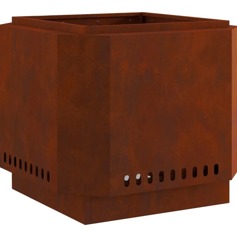 Rookloze Vuurschaal Bruin 58 x 58 x 51 cm Cortenstaal>vidaXL Online