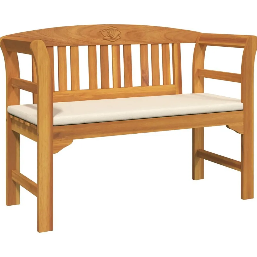 Tuinmeubelen*vidaXL Rozenbank Crème Wit 114 x 46 x 82,5 cm Massief Acaciahout Crèmewit