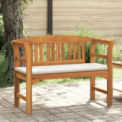 Tuinmeubelen*vidaXL Rozenbank Crème Wit 114 x 46 x 82,5 cm Massief Acaciahout Cr&egrave;mewit