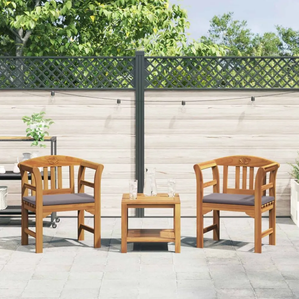 Tuinmeubelen*vidaXL Rozenbank Natuurlijk 68,5 x 46 x 82,5 cm Massief Acaciahout Donkergrijs